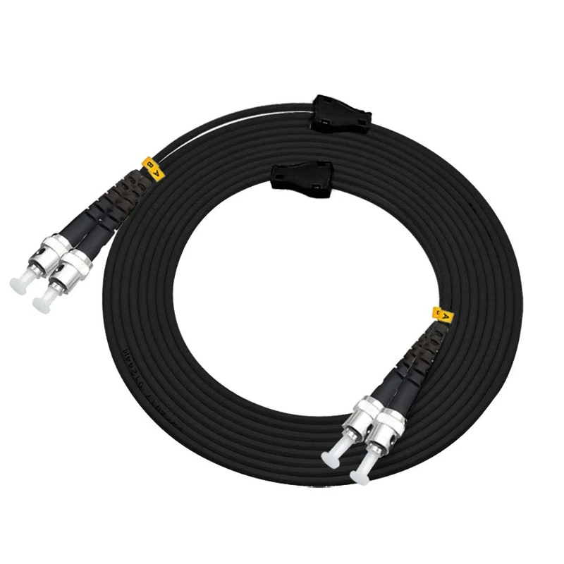 Jeirdus 50Meters ST to ST Outdoor Armored Duplex 9/125 SMF Fiber Optic Cable Jumper Optical Patch Cord Singlemode ST-ST