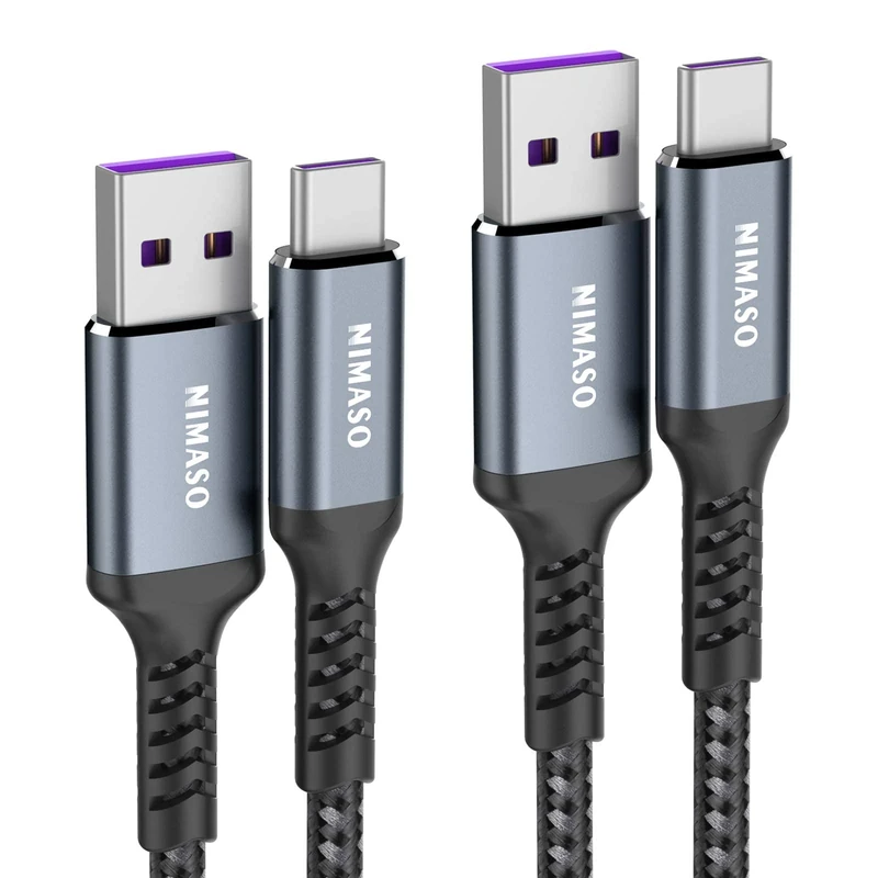 NIMASO USB C Cable 5A [2Pack/1M+2M],Huawei Superfast Charging cable 40W USB Type C Charger Data Cable Lead for Huawei P50 Pro, P40, P30 Pro, P30, Mate 50 Pro,Mate 40 Pro, Nova 5 Pro, Honor 20-grey - Image 1