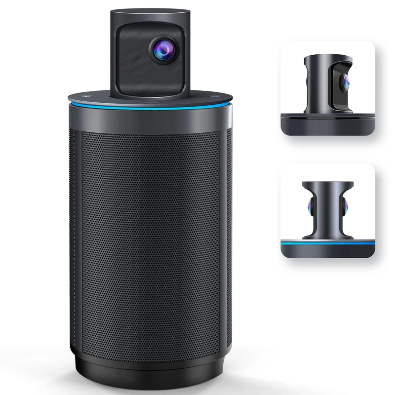 KanDao Meeting 360 (2025) Video Conference Room Camera, 1080P HD 360° Automatic Speaker Focus & Smart Zooming Conference System, Noise-Cancelling Microphones & Hi-Fi Speakers Meeting Room Camera