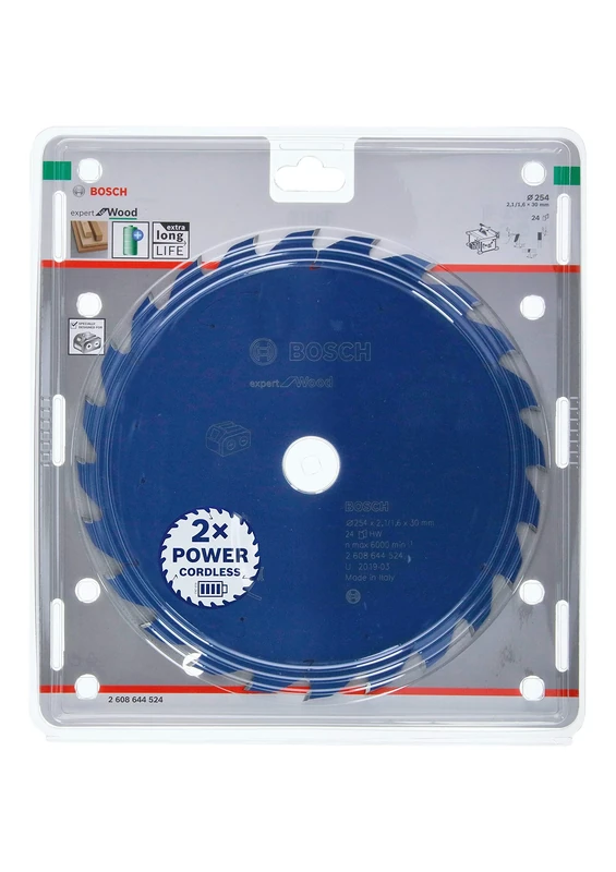 Bosch Professional Circular Saw Blade Expert (for Wood, 254 x 30 x 2.1 mm, 24 teeth; Accessories: Cordless Circular Saw)