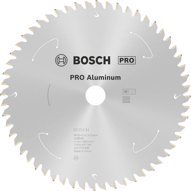 Bosch 1x PRO Aluminium Circular Saw Blade for Cordless Hand-Held Saws (for Aluminium, Non-ferrous metals, Ø mm, Professional Accessory Hand-Held Circular Saw)