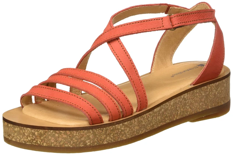El Naturalista Women's Tülbend Open Toe Sandals, Red (Coral Coral), 9 UK