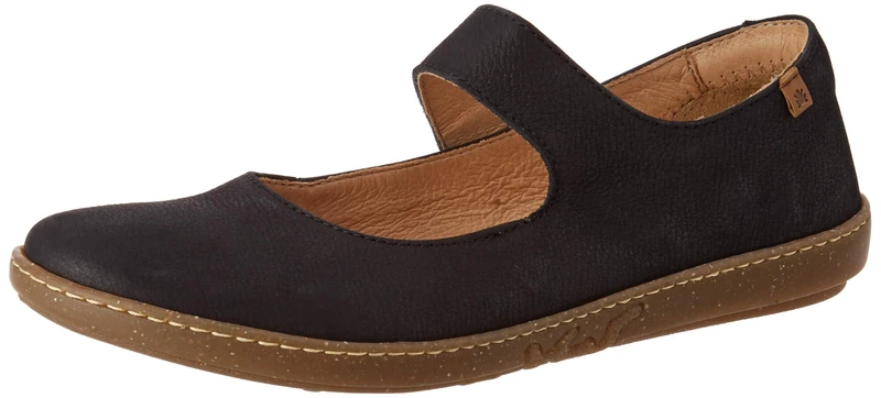 El Naturalista Coral Closed Toe Ballet Flats, Black, 3 UK - Image 1