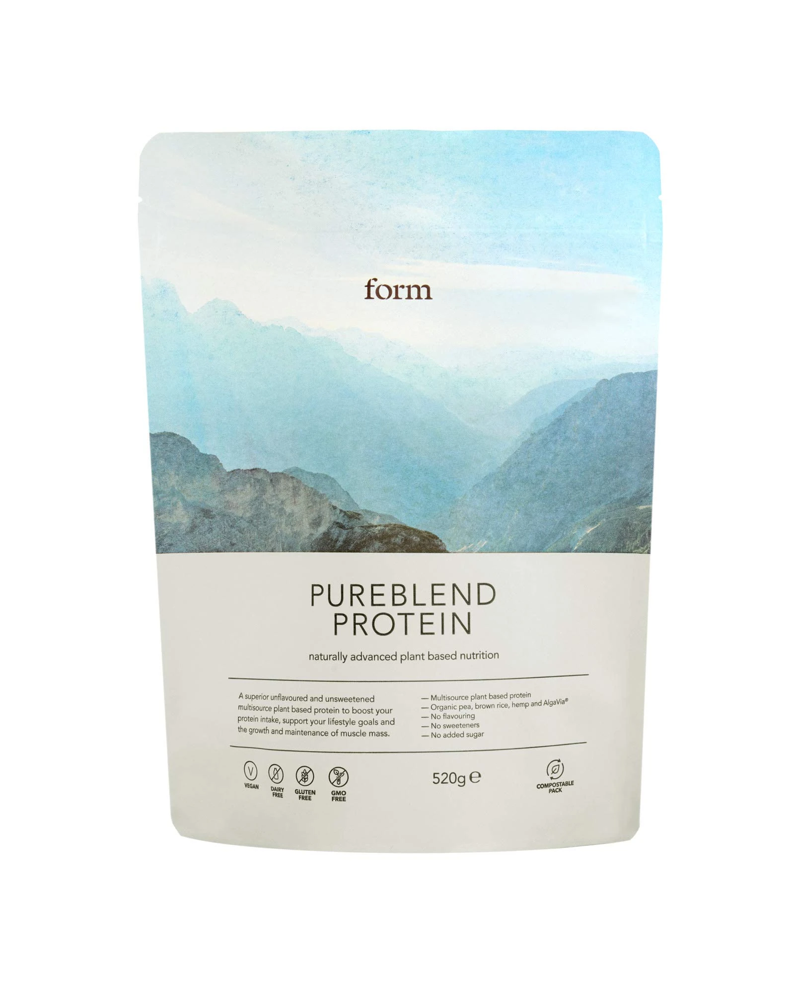 Form Pureblend Protein - Unflavoured and Unsweetened Vegan Protein Powder - 15g of Plant Based Protein per Serving. Perfect for Your Smoothies, Cooking and Baking.