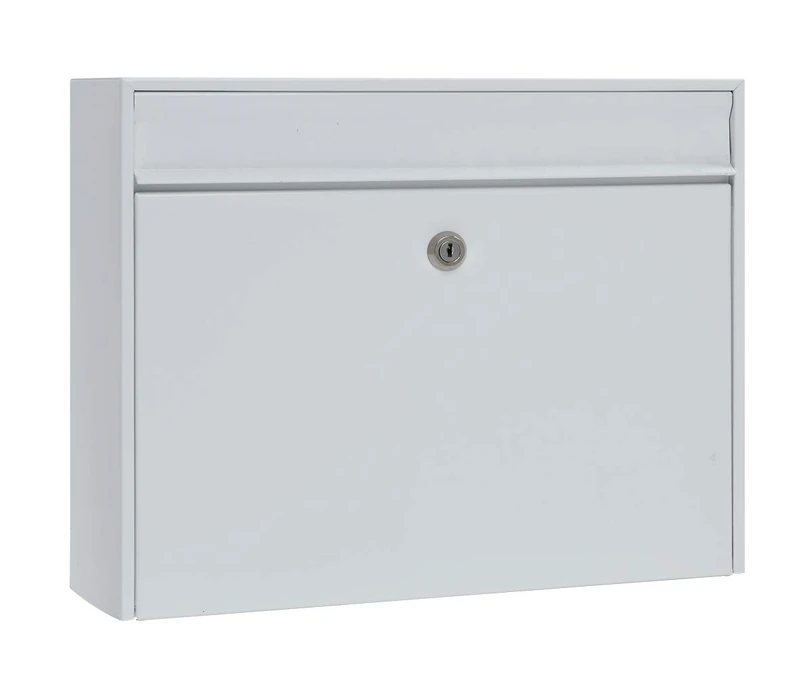 Renz 101010-04 MEFA Letterbox Bosca 34 Traffic White Post Box with Lock Size 310 x 385 x 137 mm