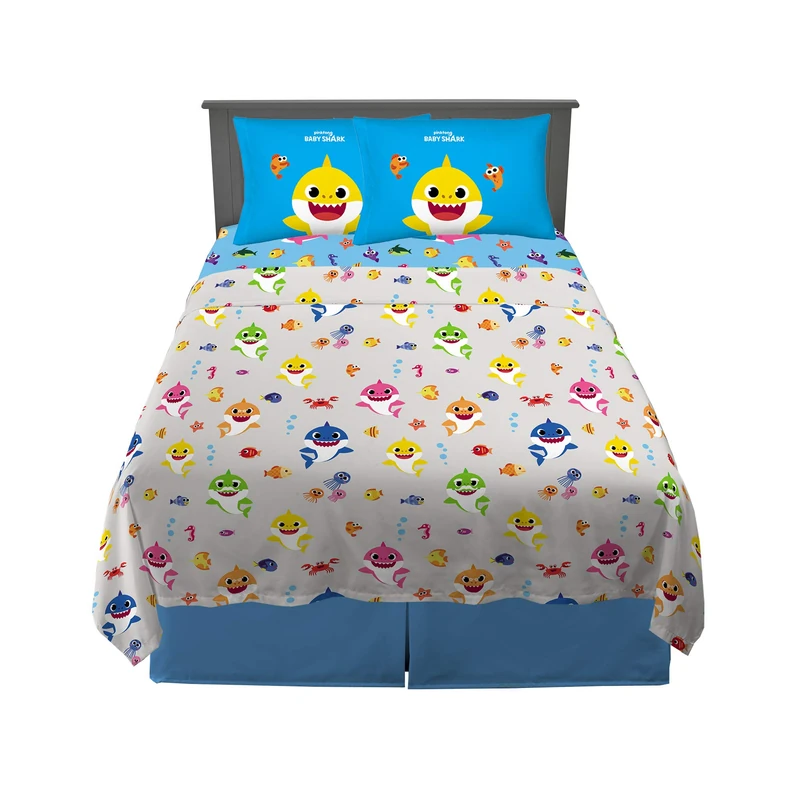 Franco Kids Bedding Super Soft Microfiber Sheet Set, Full, Baby Shark