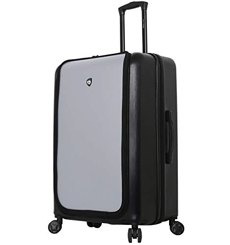 Mia Toro Carbonio Superior Spinner L Suitcase 78 cm, Black/Silver (Silver) - 841795150880