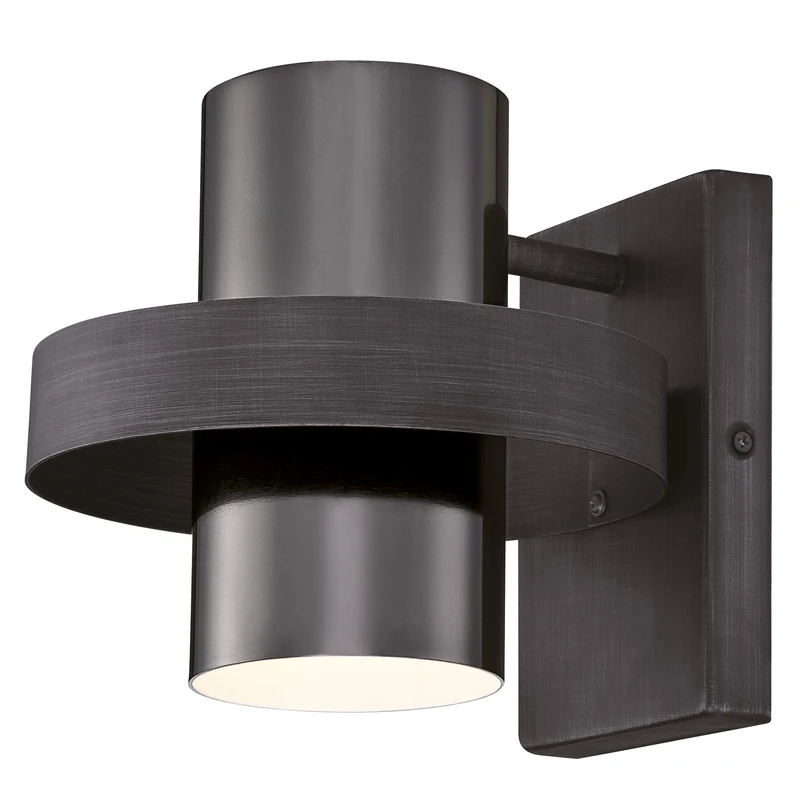 Westinghouse Lighting 63691 Evita One-Light Indoor Wall Fixture, Distressed Aluminum Finish with Gun Metal Shade