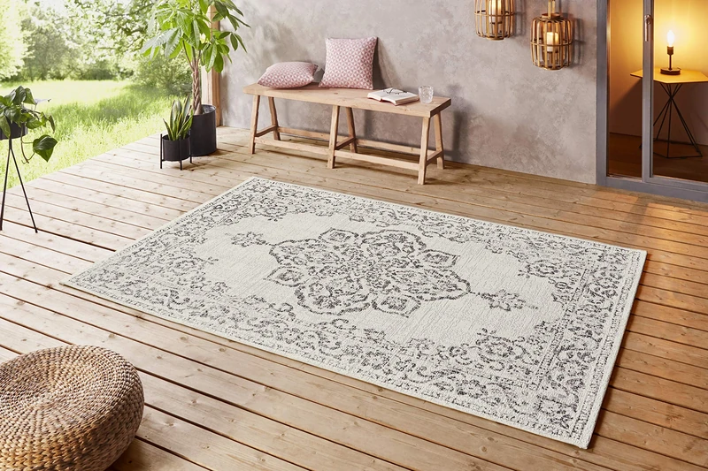 bougari Tilos Rug for Indoor and Outdoor Use 160 x 230 cm Cream/Grey/Anthracite