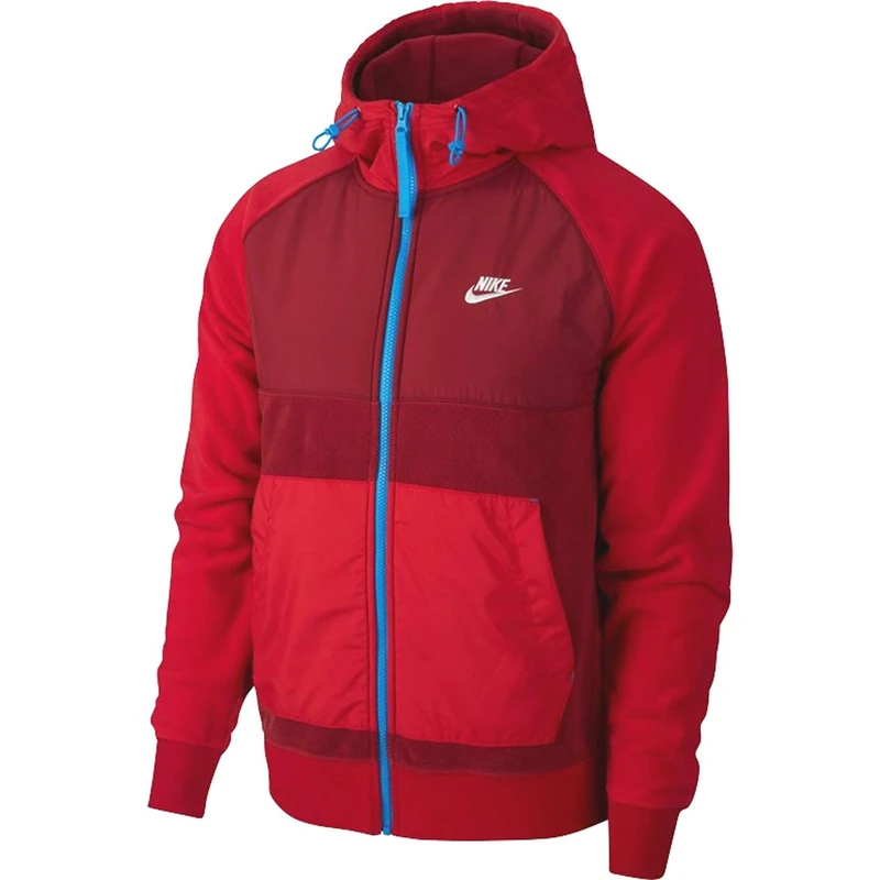 NIKE Nsw Ce Fz Winter Hoodie - Team Red/Gym Red/Lt Photo Blue, Large - Image 1