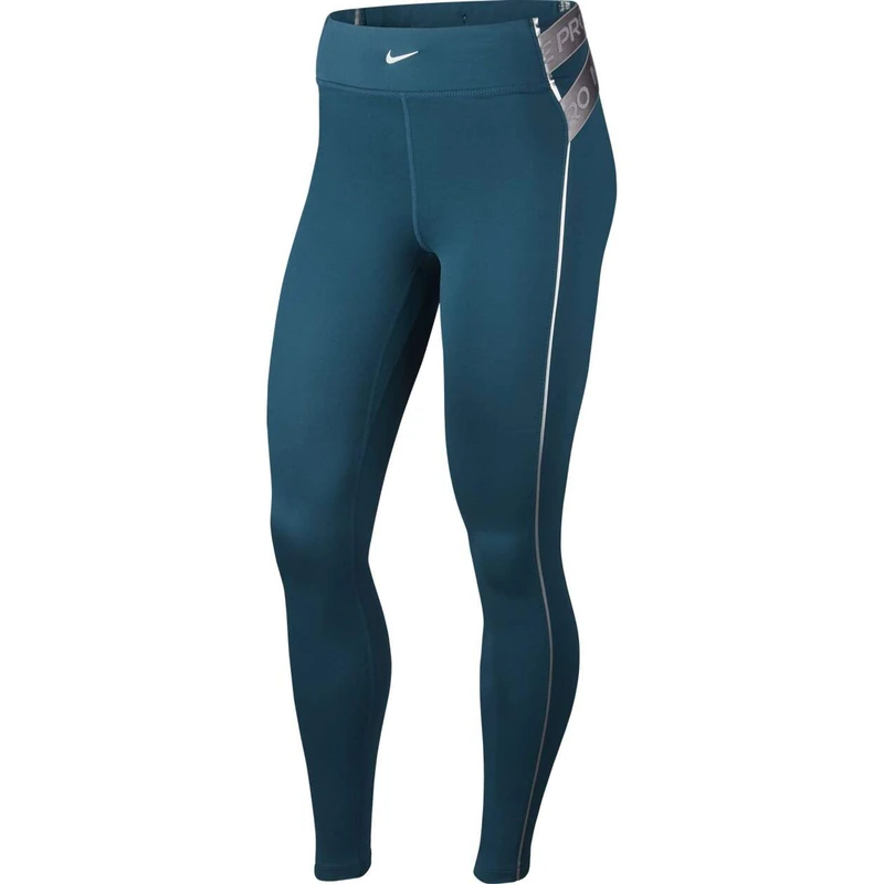 NIKE Women's Np Women s Tights, Midnight Turq/Metallic Silver, XS UK