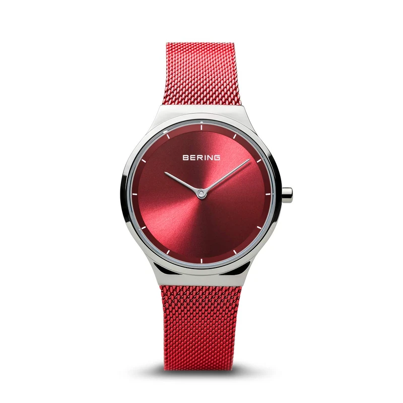 BERING Women Analog Quartz Classic Collection Watch with stainless steel Strap and Sapphire Crystal 12131-303, Silver, 31 mm