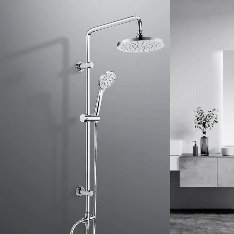 Joho Stainless Steel Shower System, Shower Rail Rain Shower Set with ABS, Shower Head Diameter 23 cm