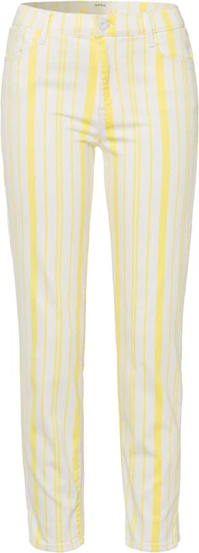 BRAX Women's Shakira S Summer Stripes Skinny Jeans, Yellow (Clean Yellow 65), W31/L34 (Size: 40L) - Image 1
