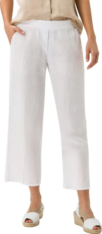 BRAX Women's Maine S Linen Love Trouser, White (White 99), W27/L30 (Size: 36K)
