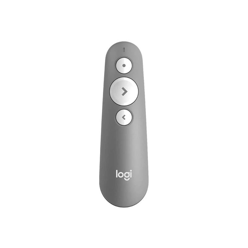 Logitech R500s Laser Class 1 Presenter Bluetooth and USB/Presentation Clicker - Universal Compatibility, 20m range, Customisable, Smart Battery 12 months usage - Light Grey