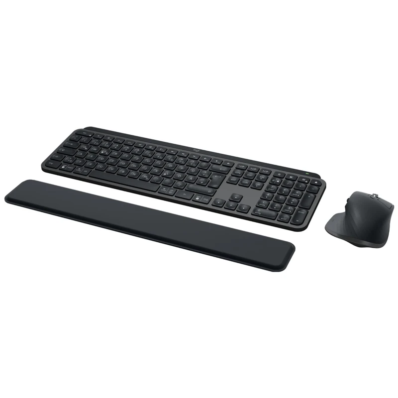 Logitech MX Keys S Combo: MX Master 3S, MX Keys S & MX Palm Rest - Graphite, QWERTZ German Layout