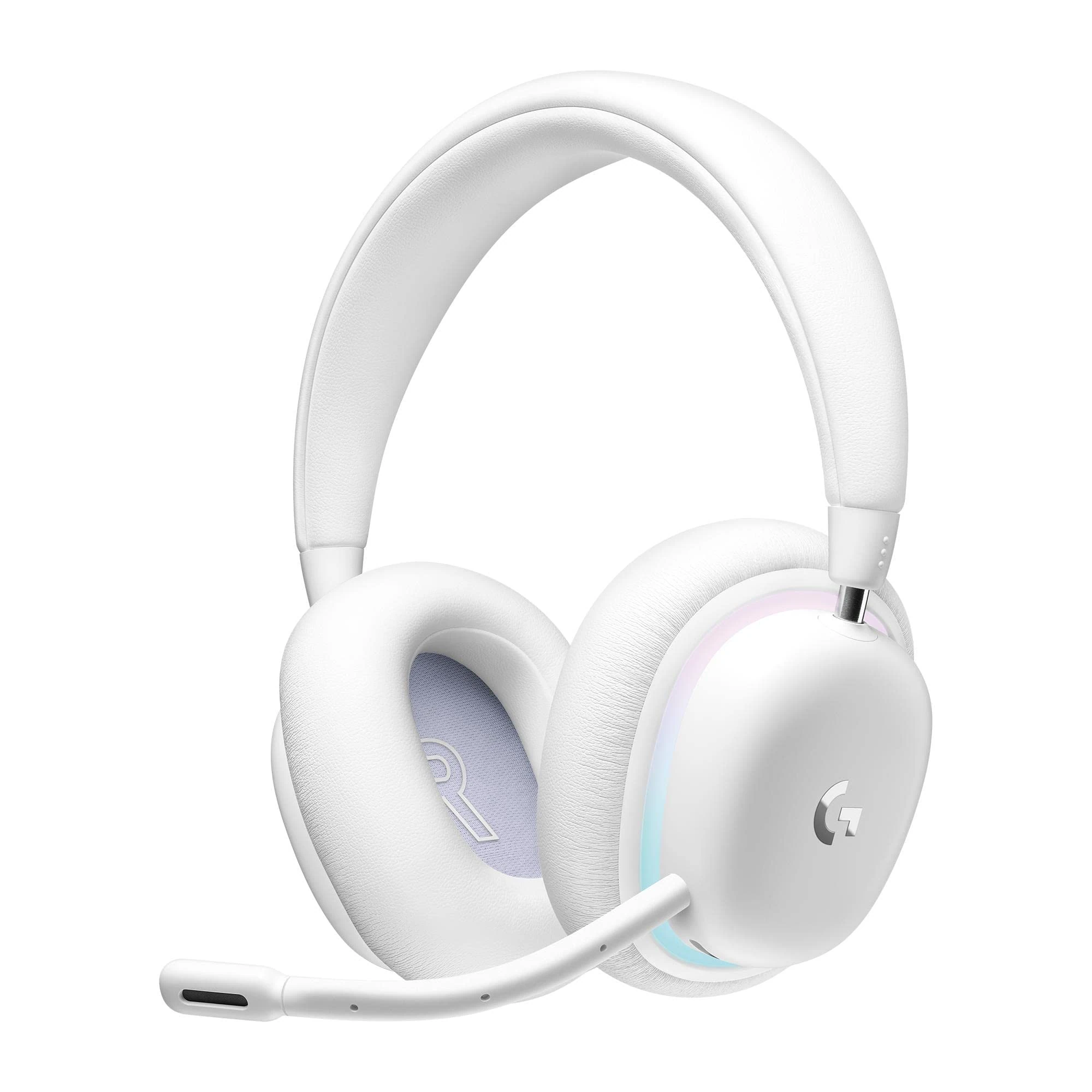 Logitech G G735 Wireless Gaming Headset, Customisable LIGHTSYNC RGB Lighting, LIGHTSPEED, Bluetooth, Detachable Microphone, Compatible with PC & Mac - White
