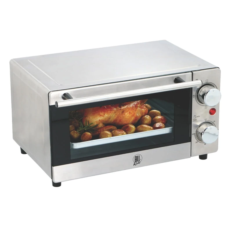 All Ride Oven - Truck Cooking Equipment - 24 Volt Oven via Cigarette Lighter - Mini Oven for On the Road in Truck or Camper - 300 Watt - 9 Liters - Stainless Steel, Silver