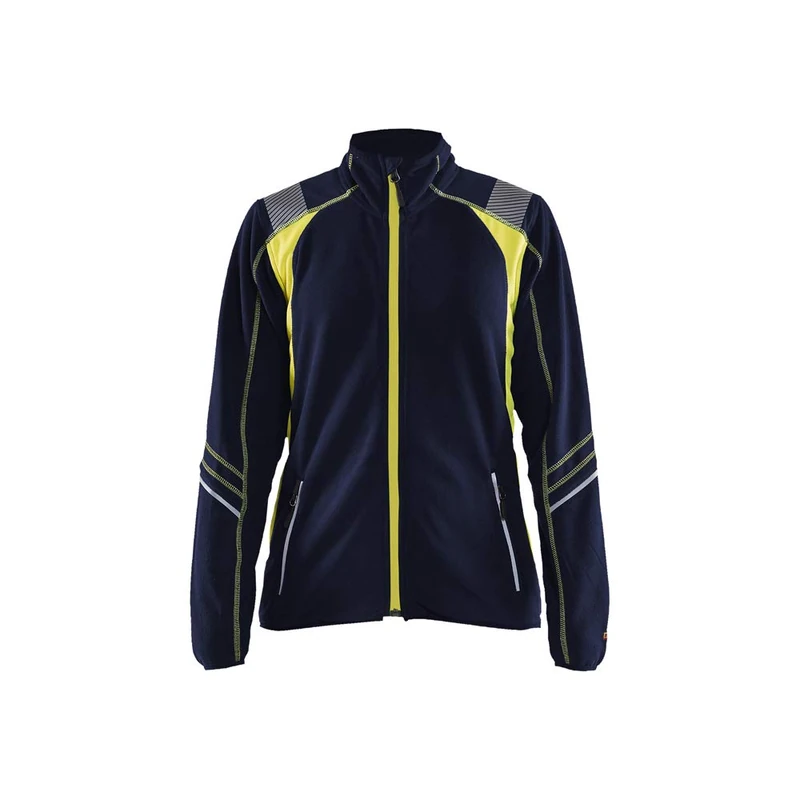 Blaklader 497310108933XL Women's Microfleece Jacket, Navy/Yellow, Size XL