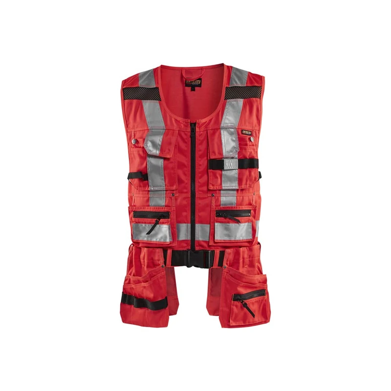 Blaklader 303218045500L High Vis Tool Vest, High Vis Red, Size L