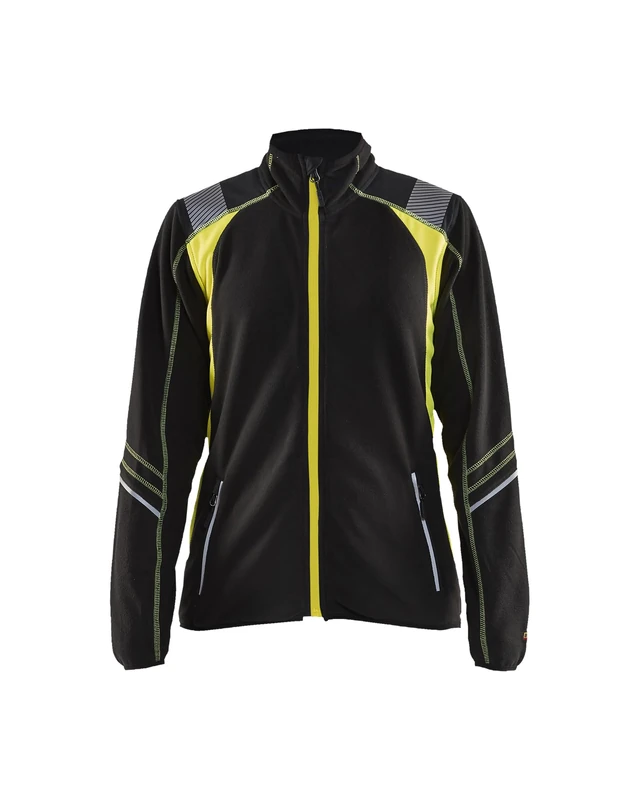 Blaklader 497310109933XS Women's Microfleece Jacket - Black/Yellow, Size XS