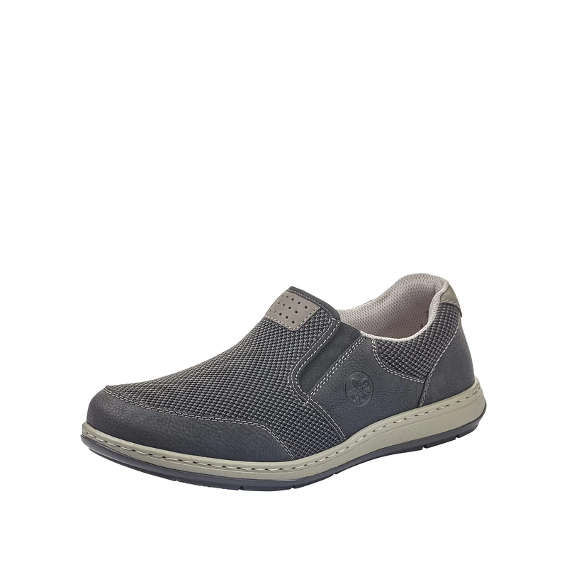 Rieker 17363 Men’s Loafers, Black (Schwarz/Grau-Schwarz/Polvere 00), 6.5 UK