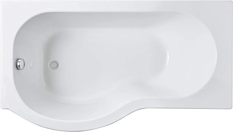Nuie WBP1785R ǀ Modern Bathroom P Shaped Single Ended Shower Bath Right Hand, 1700mm x 850mm x 420mm, White, 1700mm