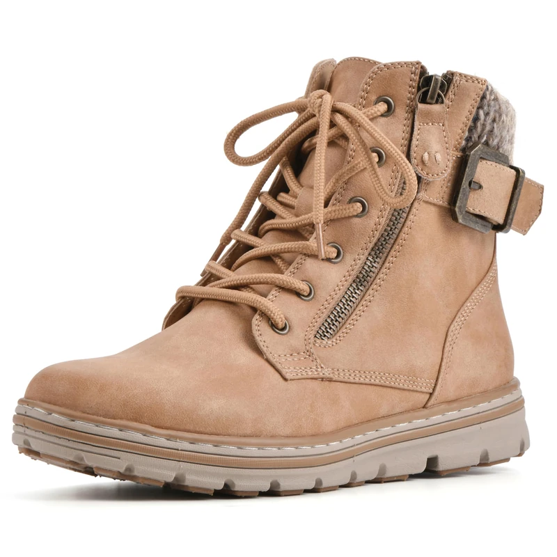 CLIFFS BY WHITE MOUNTAIN Women's Kelsie Hiking Boot, Wheat/Fabric, 8 UK