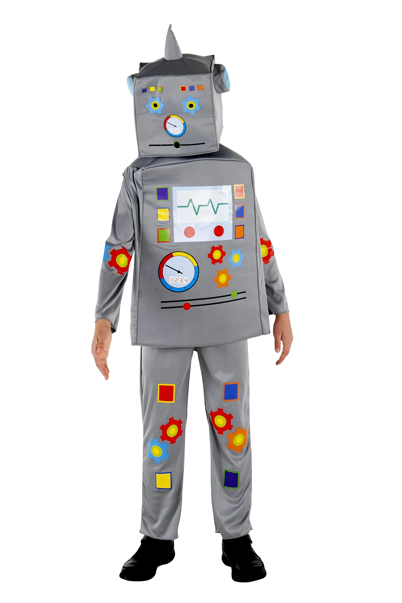 Dress Up America Robot Costume for Kids - Robot Jumpsuit, Tunic & Headpiece Set - Role Play & Dress Up Costume For Kids