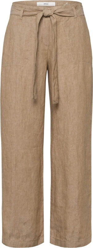 BRAX Women's Style Maine S Shortened Linen Trousers Pants, Toffee, 31W x 34L - Image 1