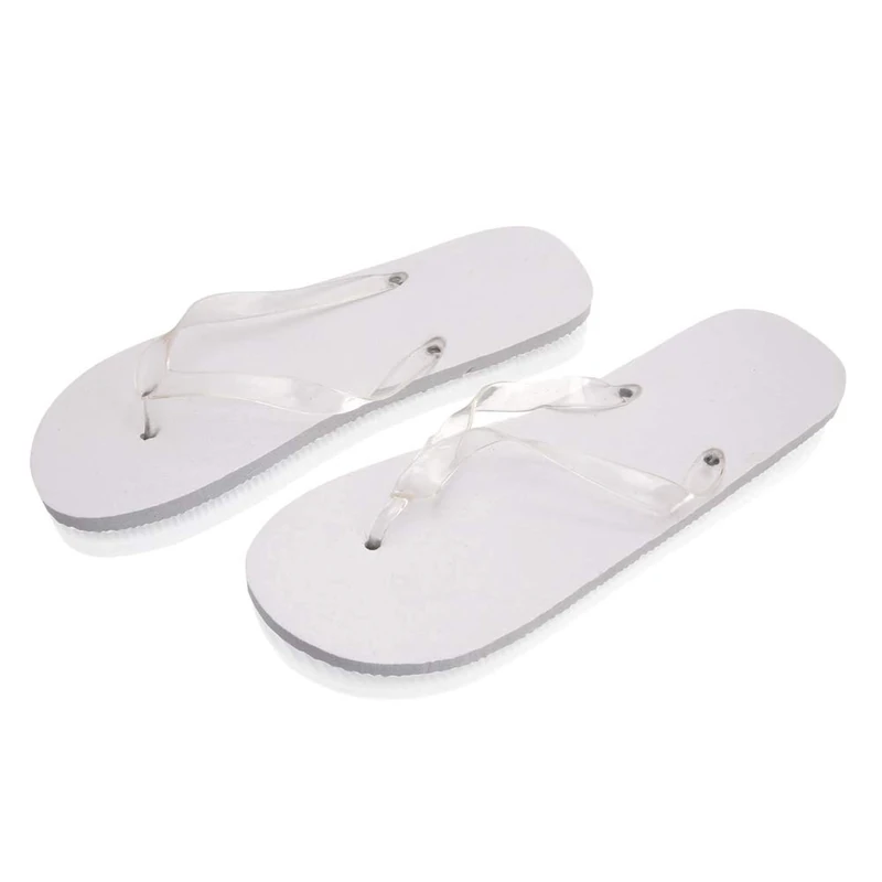 eBuyGB Mixed Size Bulk White Wedding Flip Flops - Summer Foam Sandal - 30 Pack (20M & 10L)