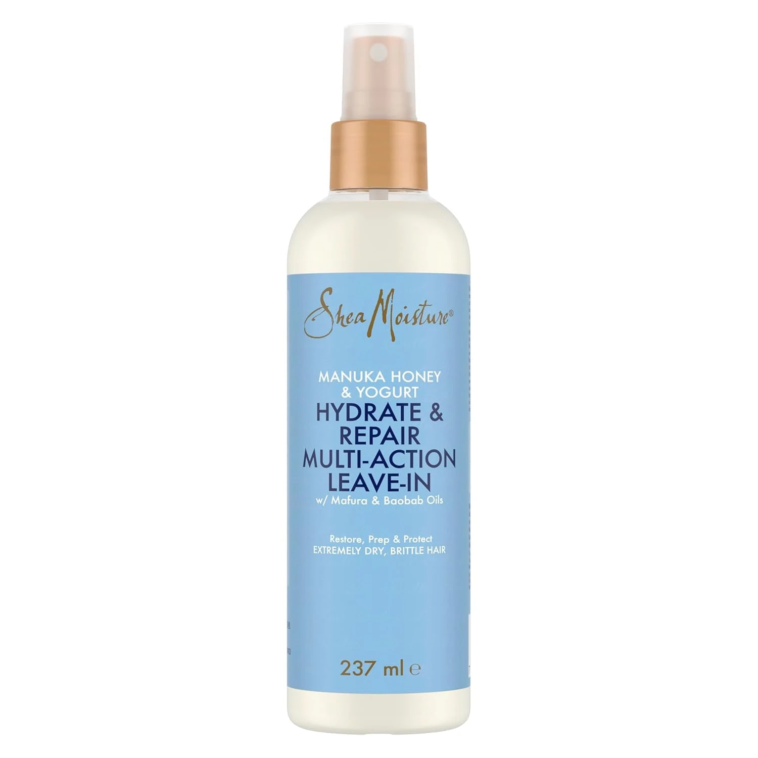 SHEA MOISTURE Manuka Honey & Yoghurt Hydrate & Repair Multi-Action Leave-In Conditioner sulphate and silicone free conditioner for extremely dry, brittle curly hair 237 ml