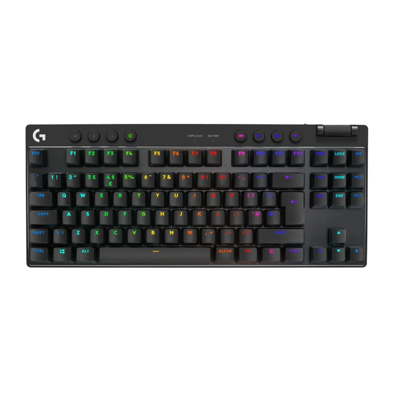 Logitech G PRO X TKL LIGHTSPEED Wireless Gaming Keyboard, Ultra Portable Tenkeyless Design, LIGHTSYNC RGB, Tactile Switches (GX Brown), QWERTY UK English, PC - Black