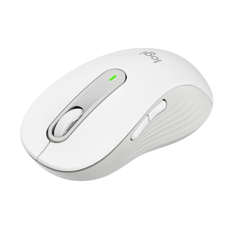Logitech Signature M650 L Full Size Wireless Mouse - For Large Sized Hands, Silent Clicks, Customisable Side Buttons, Bluetooth, Multi-Device Compatibility - White
