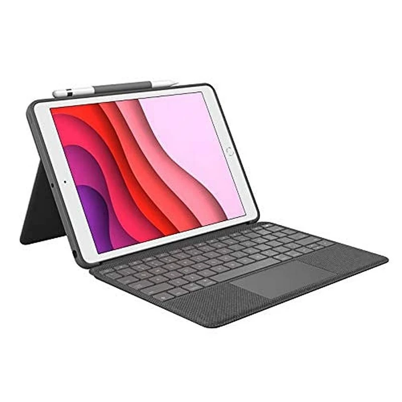 Logitech Combo Touch trackpad case for iPad (7th, 8th, & 9th gen) with precision trackpad, QWERTY Italian layout - Black - Image 1