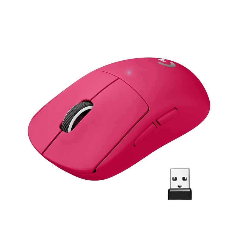 Logitech G PRO SUPERLIGHT Wireless Gaming Mouse, Ultra Lightweight 63 g, HERO 25K Sensor, 25,600 DPI, 5 Programmable Buttons, On-Board Memory, esports, Compatible with PC/Mac, Magenta, 910-005956