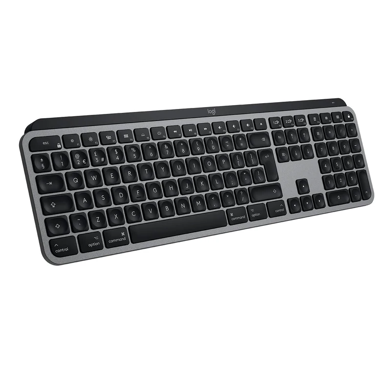 Logitech MX Keys Advanced Wireless Illuminated Keyboard for Mac, Tactile Responsive Typing, Backlit LED Keys, Bluetooth, USB-C, 10 Day Battery, Apple macOS, Metal Build, QWERTY UK English Layout, Grey