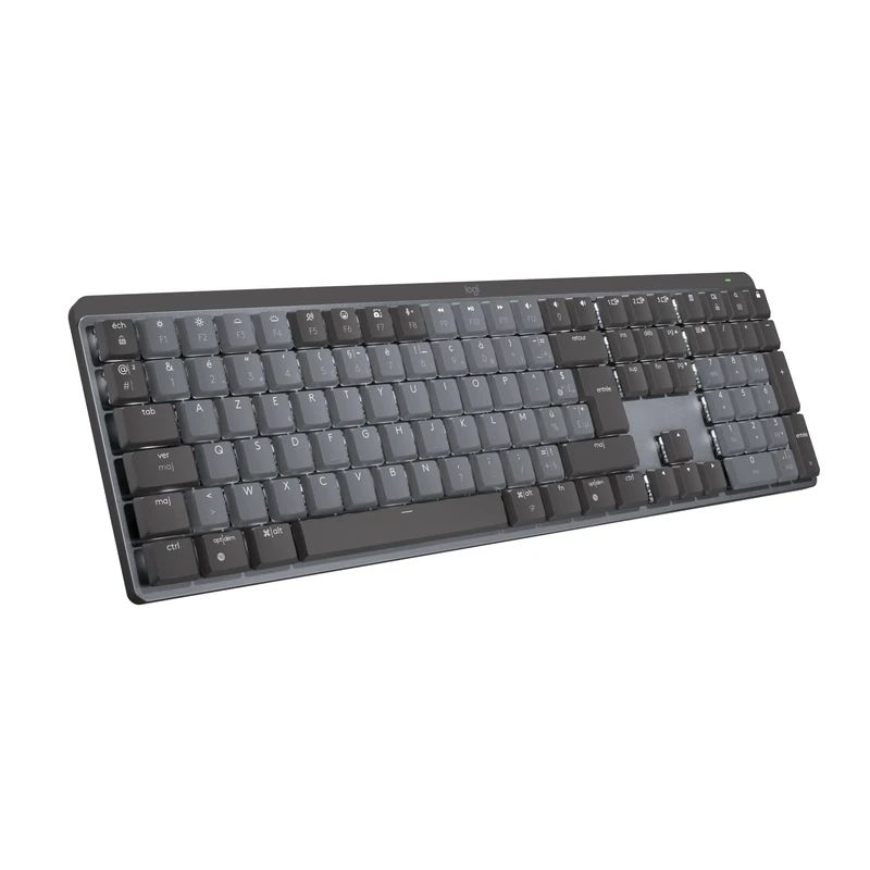 Logitech MX Mechanical Wireless Illuminated Performance Keyboard, Tactile Quiet Switches, AZERTY French Layout - Grey