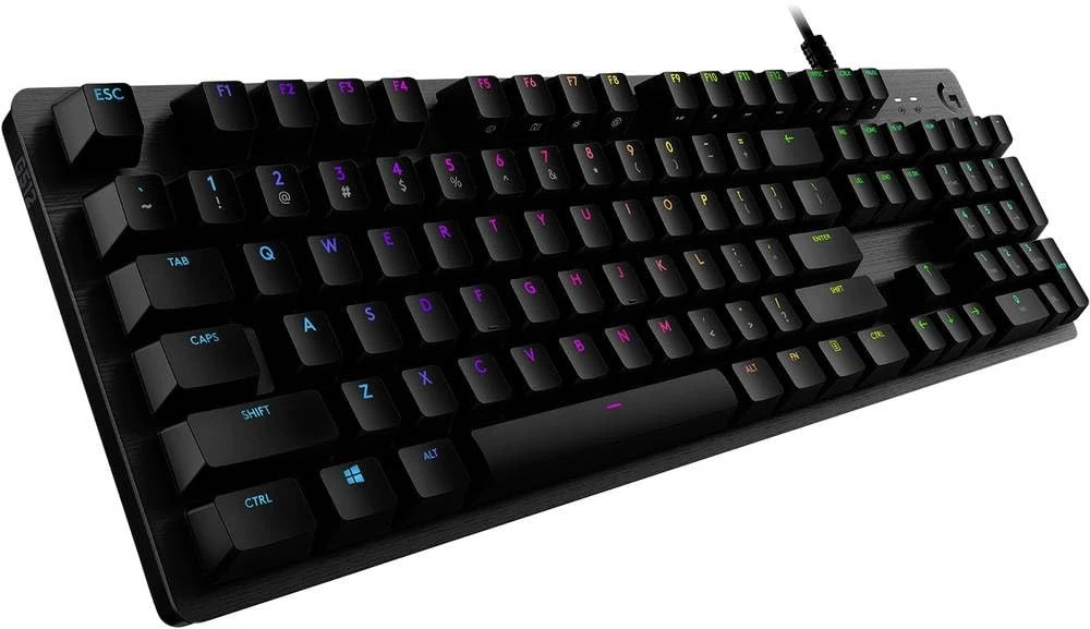 Logitech G 512 Mechanical Gaming Keyboard, GX-Red Linear Switches, LIGHTSYNC RGB Lighting, USB Through, Aluminium Housing, Programmable F Keys, US QWERTY Layout - Black