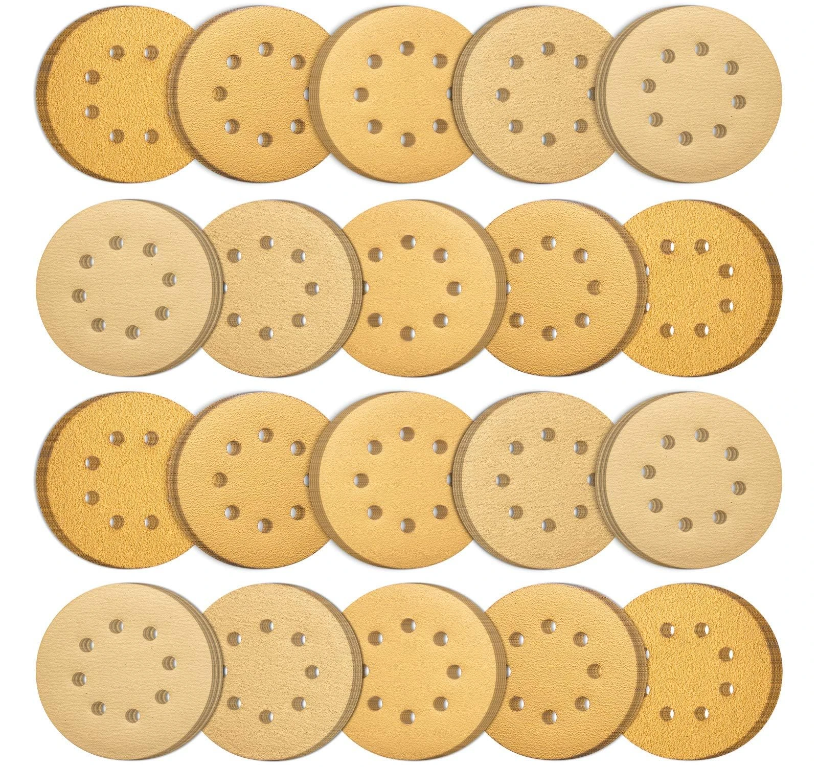 SATC Orbital Sander Discs 100PCS 125mm Sanding Discs Hook and Loop Mixed Grits 60 80 120 150 220