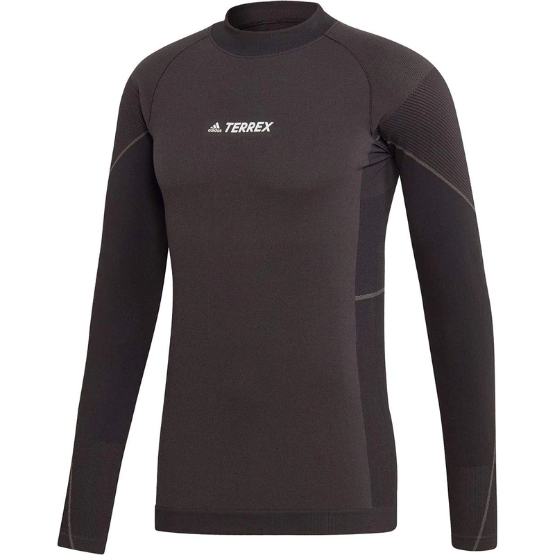 adidas Primeknit Base-Layer LS Men's Long-Sleeved T-Shirt, Mens, Long-Sleeved t-Shirt, DZ2027, Black (Black), XL