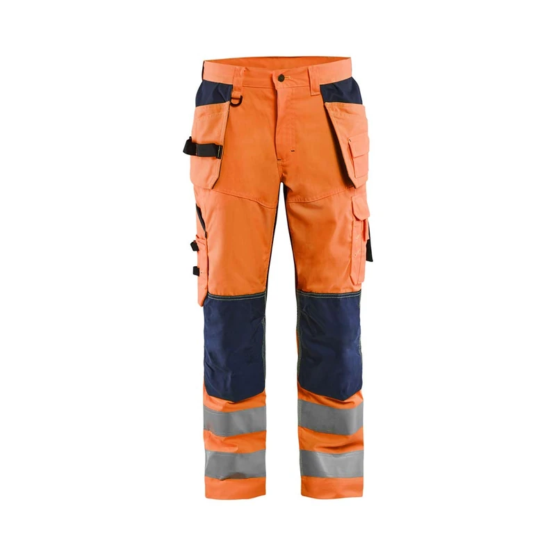 Blaklader 156518115389C56 High Vis Work Trousers with Ventilation Effect, High Vis Orange/Navy, Size C56