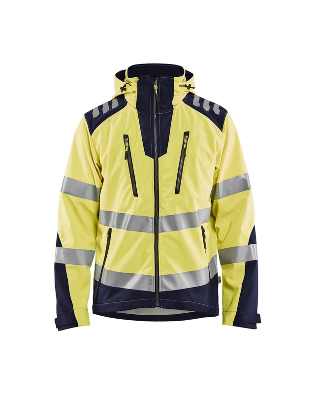 BLÅKLÄDER Hi Vis Softshell Men XS Yellow/navy blue
