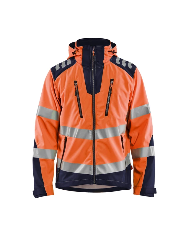 BLÅKLÄDER Hi Vis Softshell Men XXXL Orange/Navy blue