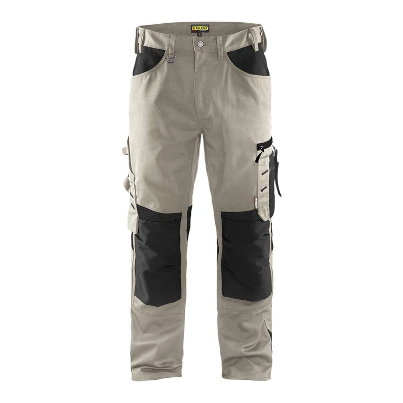 Blaklader 155618602799C146 Craftsman Work Trousers without Nail Pockets, Stone Grey/Black, Size C146