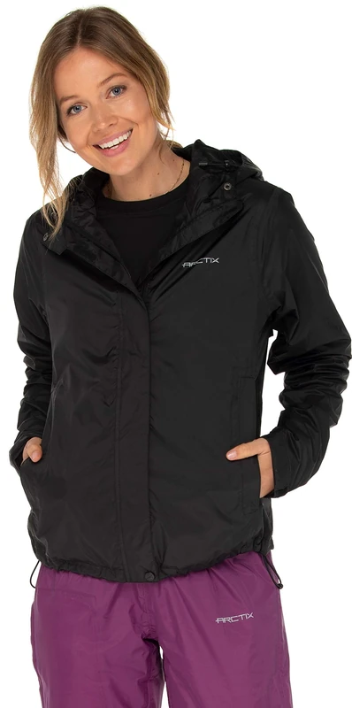 ARCTIX Women's River Rain Jacket, Black, 2X