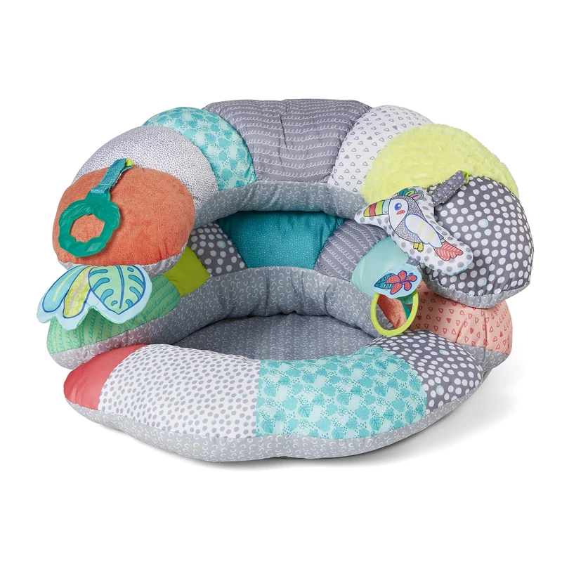 INFANTINO 2-in-1 Tummy Time & Seated Support - Pillow for borns and Older Babies, with Detachable Toys, Development of Strong Head Neck Muscles, 213006-00, Multicolored