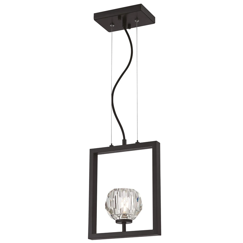 Westinghouse Lighting 63674 Zoa One-Light Indoor Pendant, Matte Brushed Gun Metal Finish with Crystal Glass