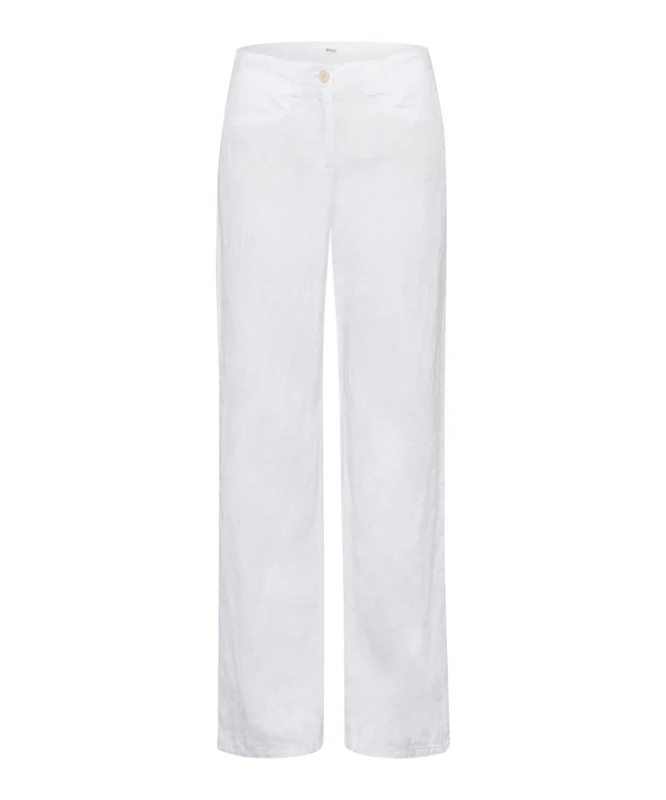 BRAX Women's Style Farina Linen Trousers, White (White 3), 26W x 32L